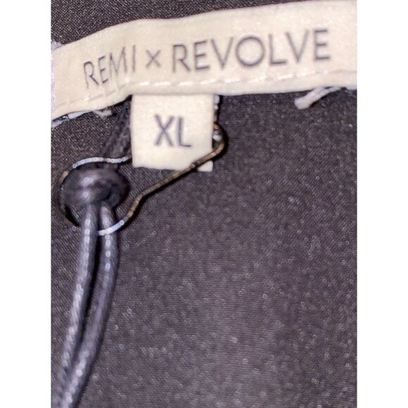 Remi & Revolve Gwen Faux Leather Wrap Style Skirt Tulip Hem Dress - Picture 3 of 16